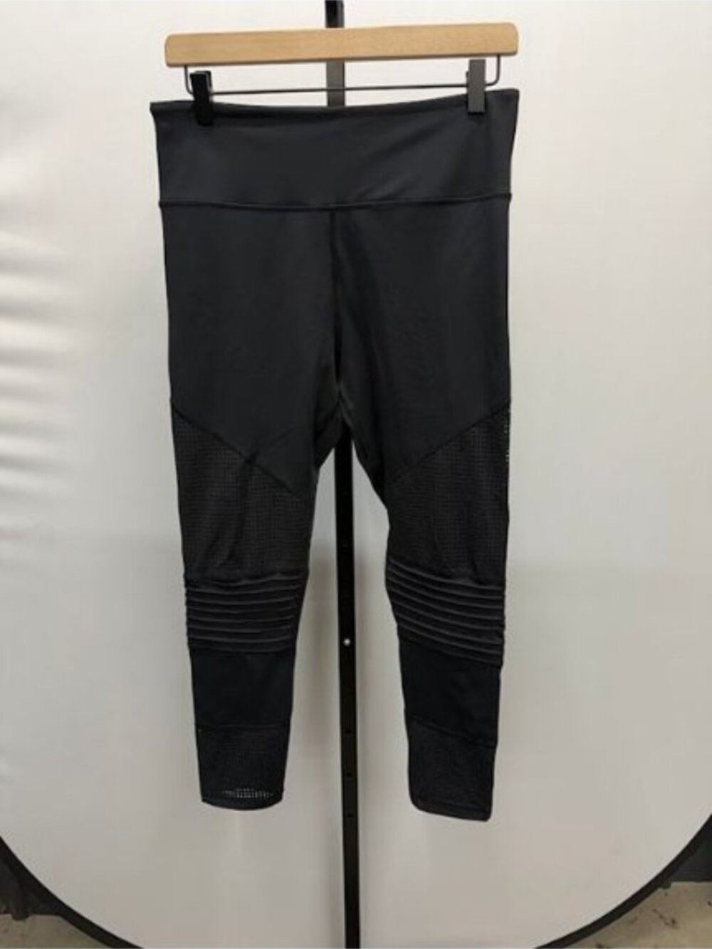 Zyia Active Black Moto Light N Tight Hi-Rise Leggings